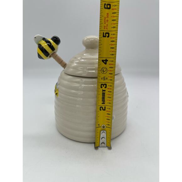Honey Bee Hive Honey Jar Keeper with Dipper by Home Essentials - Picture 6 of 7
